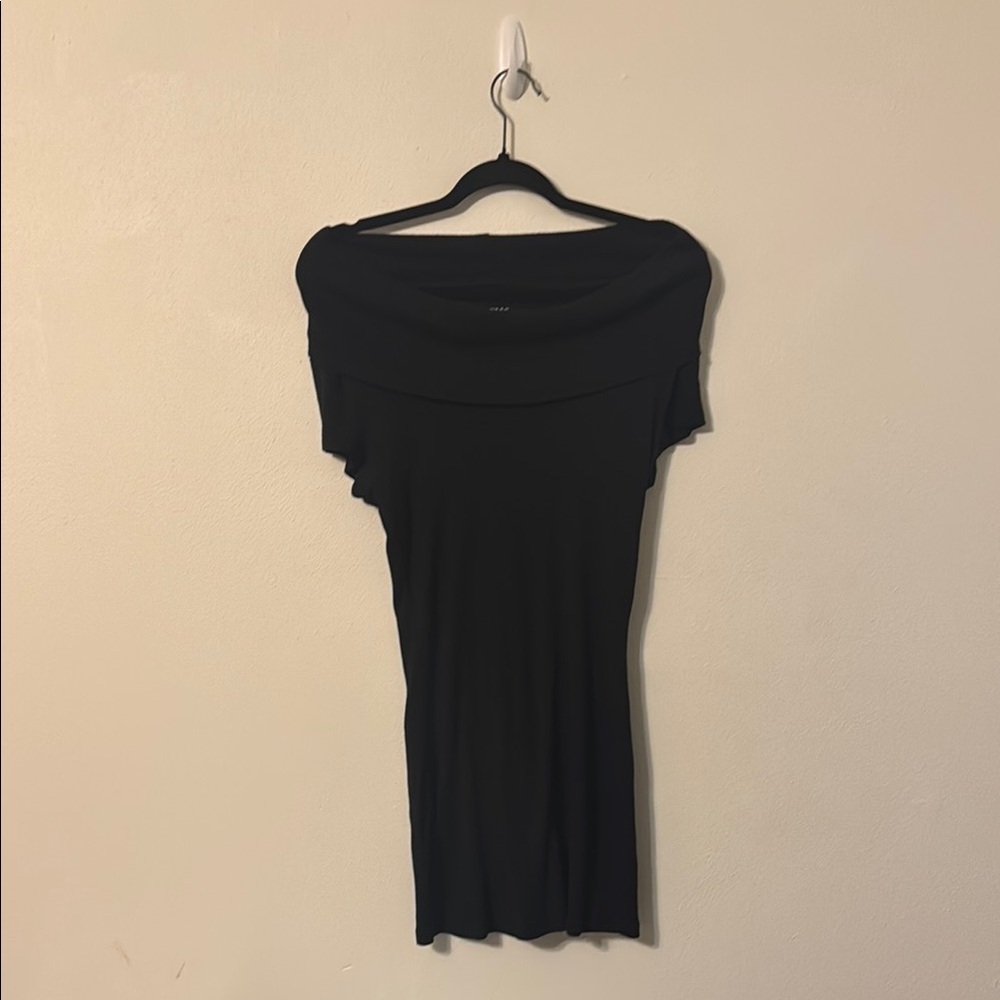 Express Black Fitted Short Sleeve Blouse